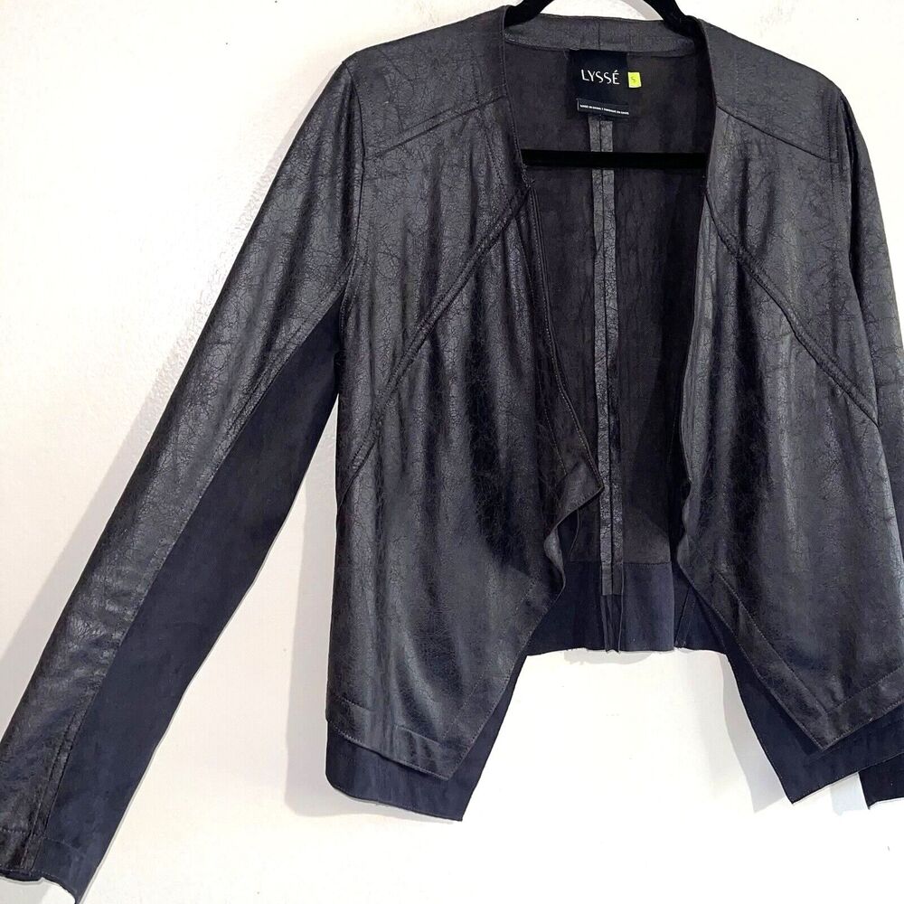 Lysse Black Coated Short Jacket Size S Edgy City Modern Girly Feminine Sexy Cute